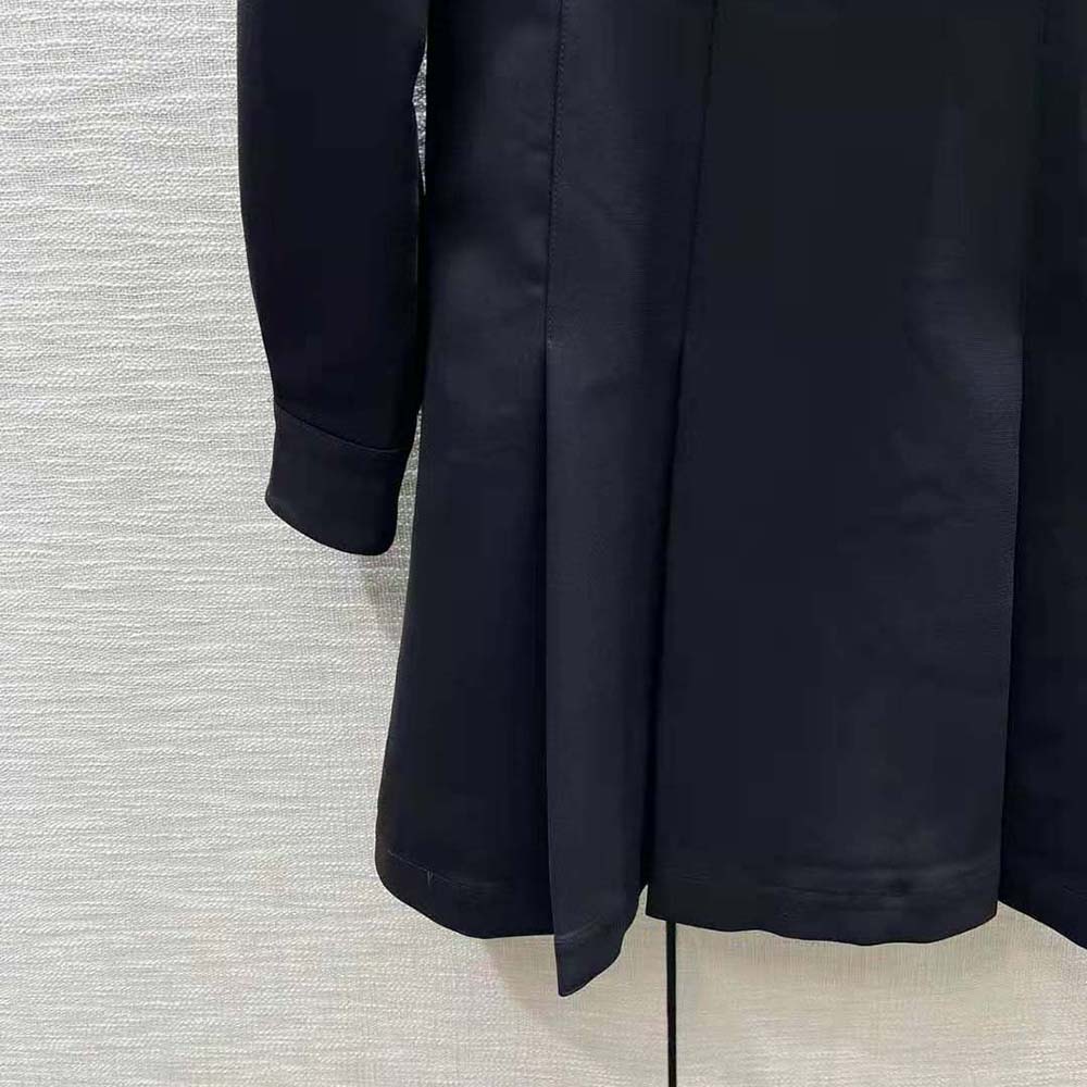 Prada Women Satin Sablé Mini-dress with Enameled Metal Triangle Logo - image 8