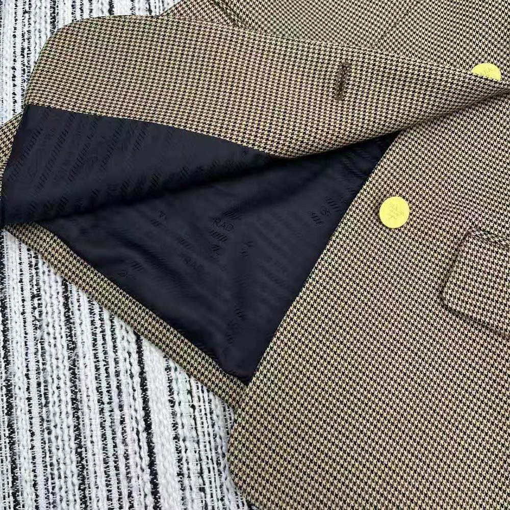 Prada Women Single-breasted Houndstooth Check Jacket - image 8