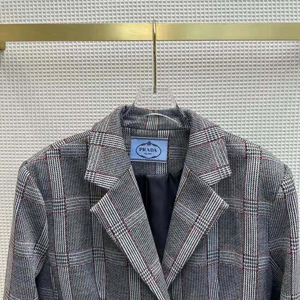 Prada Women Single-breasted Prince of Wales Jacket - image 4