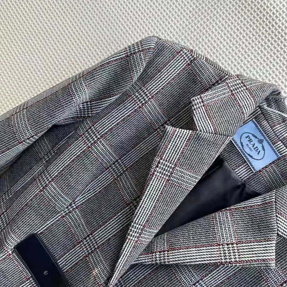 Prada Women Single-breasted Prince of Wales Jacket - image 5