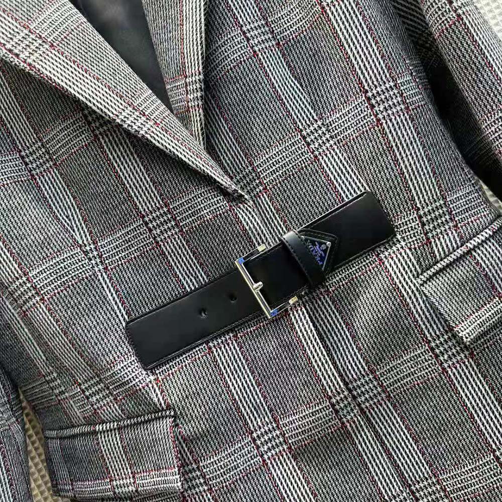 Prada Women Single-breasted Prince of Wales Jacket - image 7
