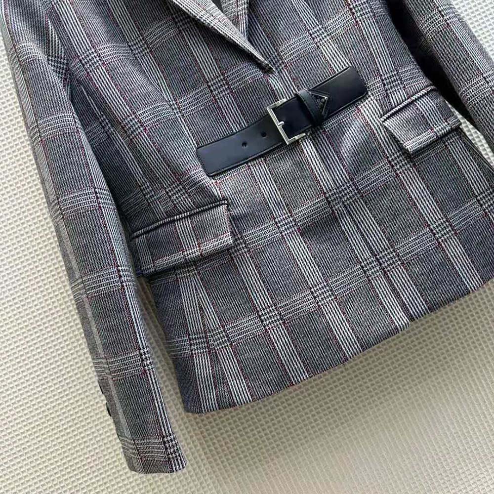 Prada Women Single-breasted Prince of Wales Jacket - image 6