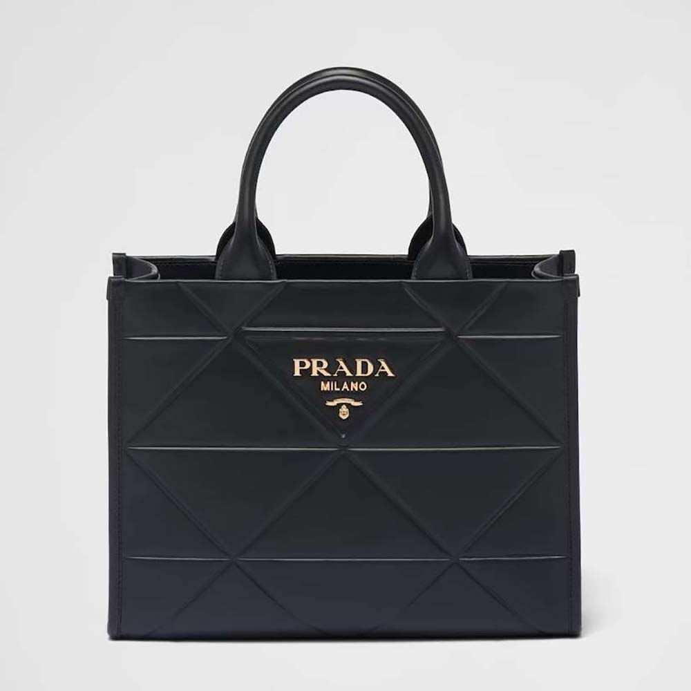 Front view of Prada Women Small Leather Prada Symbole Bag with topstitching