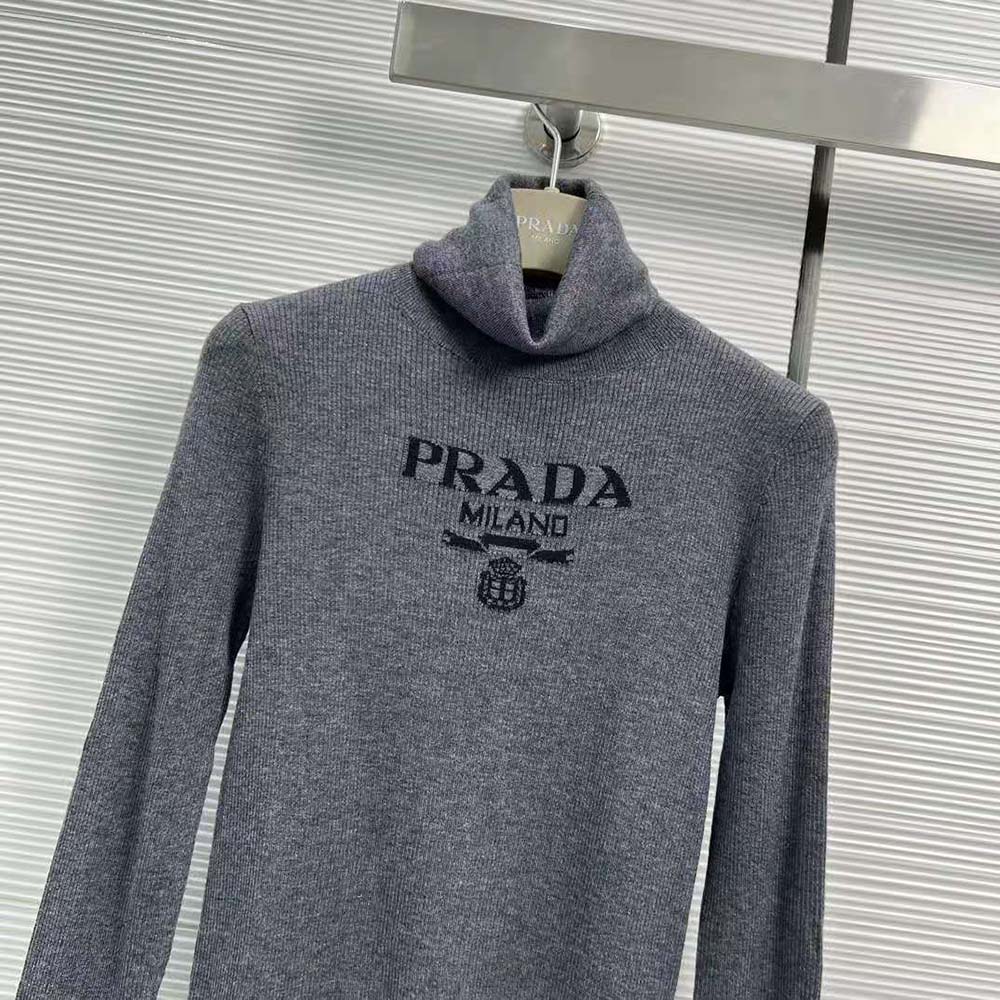 Prada Women Superfine Wool Turtleneck Sweater-Black - image 4
