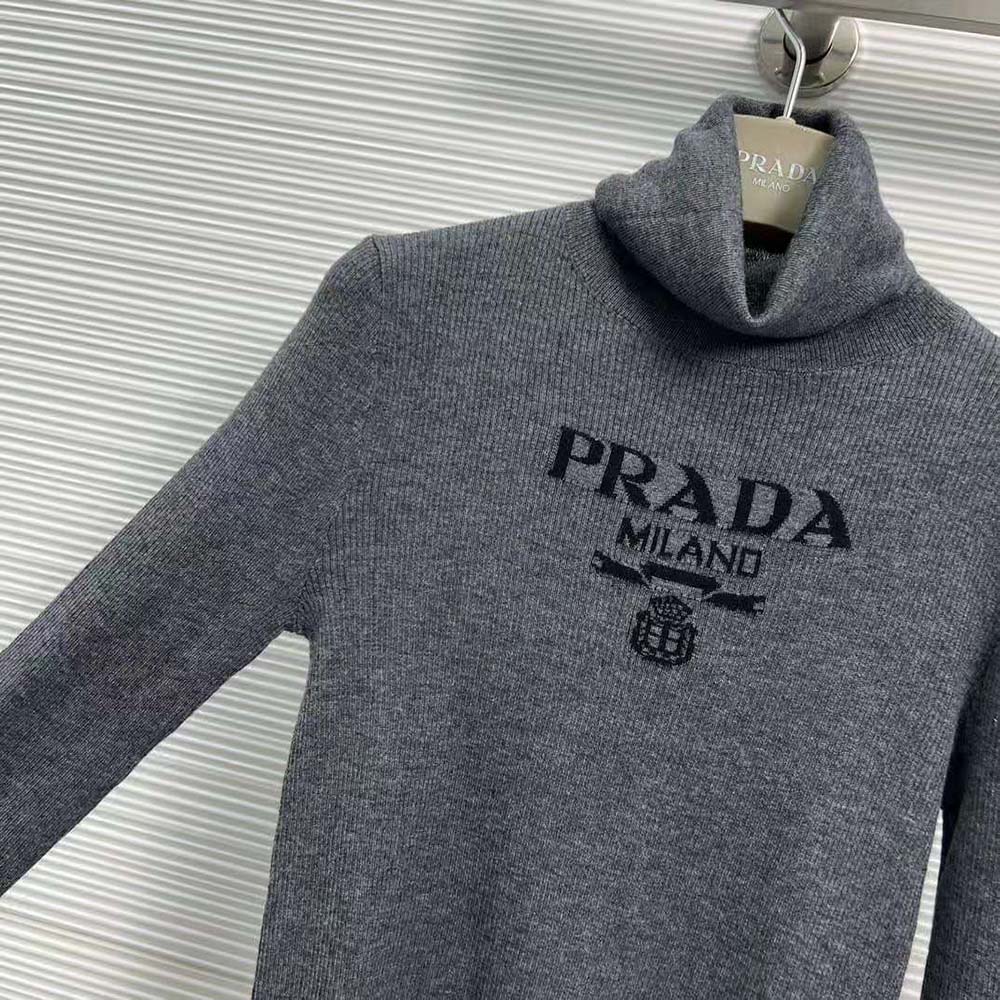Prada Women Superfine Wool Turtleneck Sweater-Black - image 5