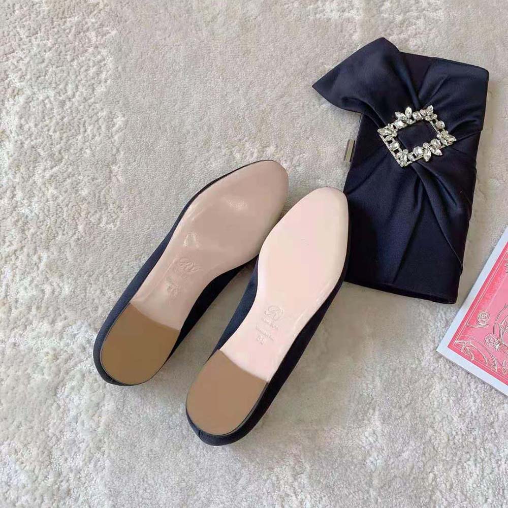 Roger Vivier Women Flower Strass Embroidered Buckle Loafers in Satin - image 7