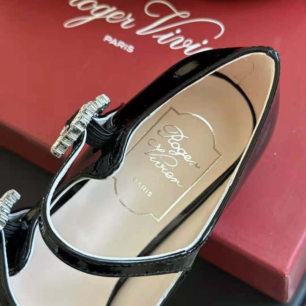 Roger Vivier Women Trés Vivier Strass Buckle Mini Babies Ballerinas in Patent Leather - image 8