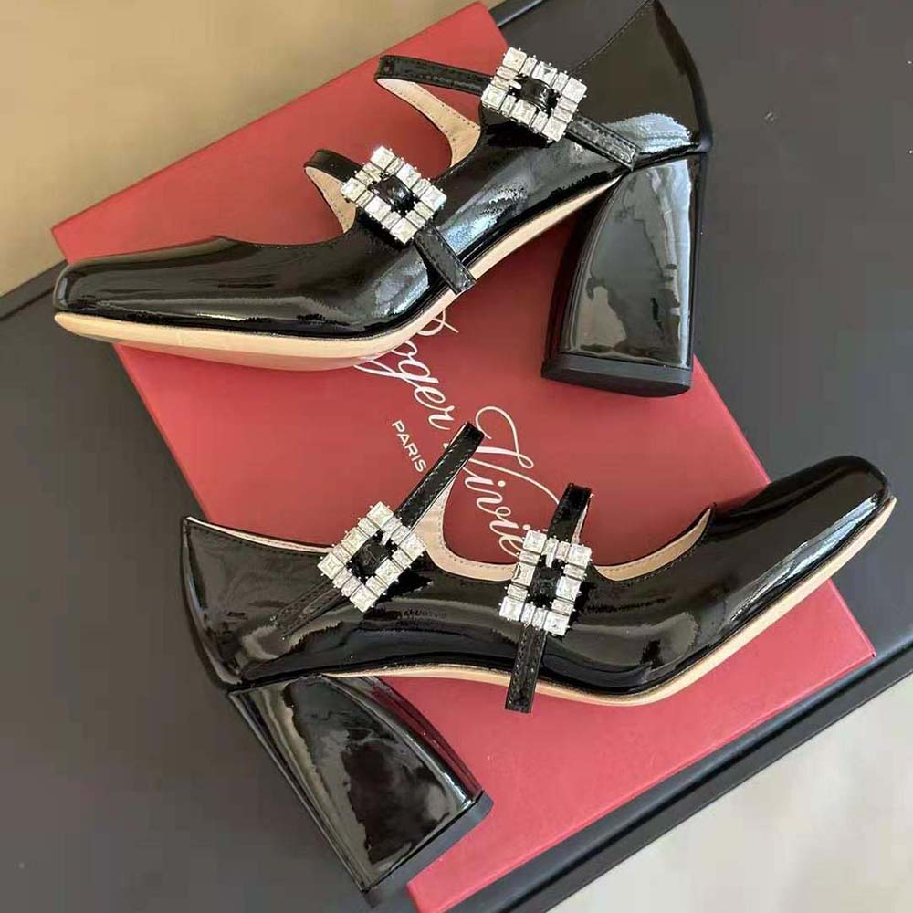 Roger Vivier Women Trés Vivier Strass Buckle Mini Babies Pumps in Patent Leather - image 5