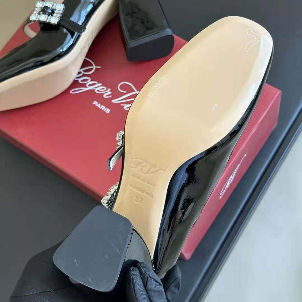 Roger Vivier Women Trés Vivier Strass Buckle Mini Babies Pumps in Patent Leather - image 10