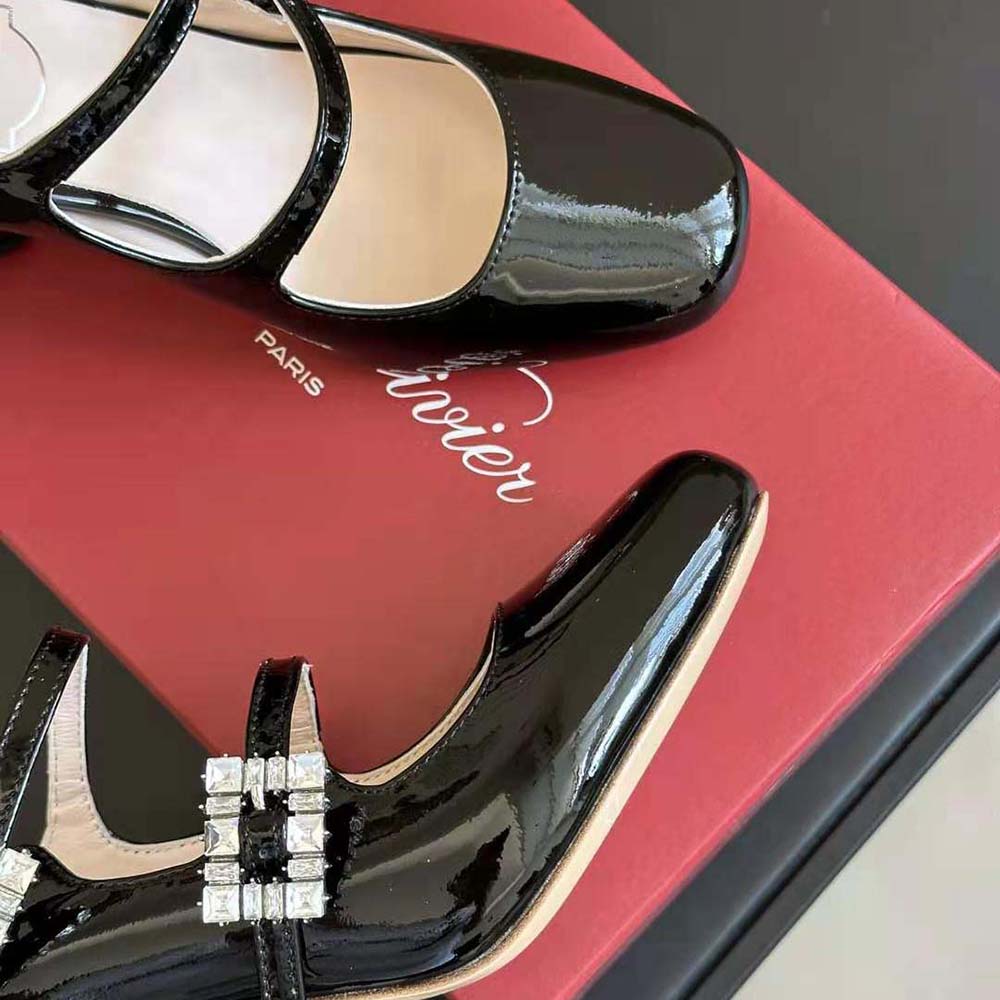 Roger Vivier Women Trés Vivier Strass Buckle Mini Babies Pumps in Patent Leather - image 8