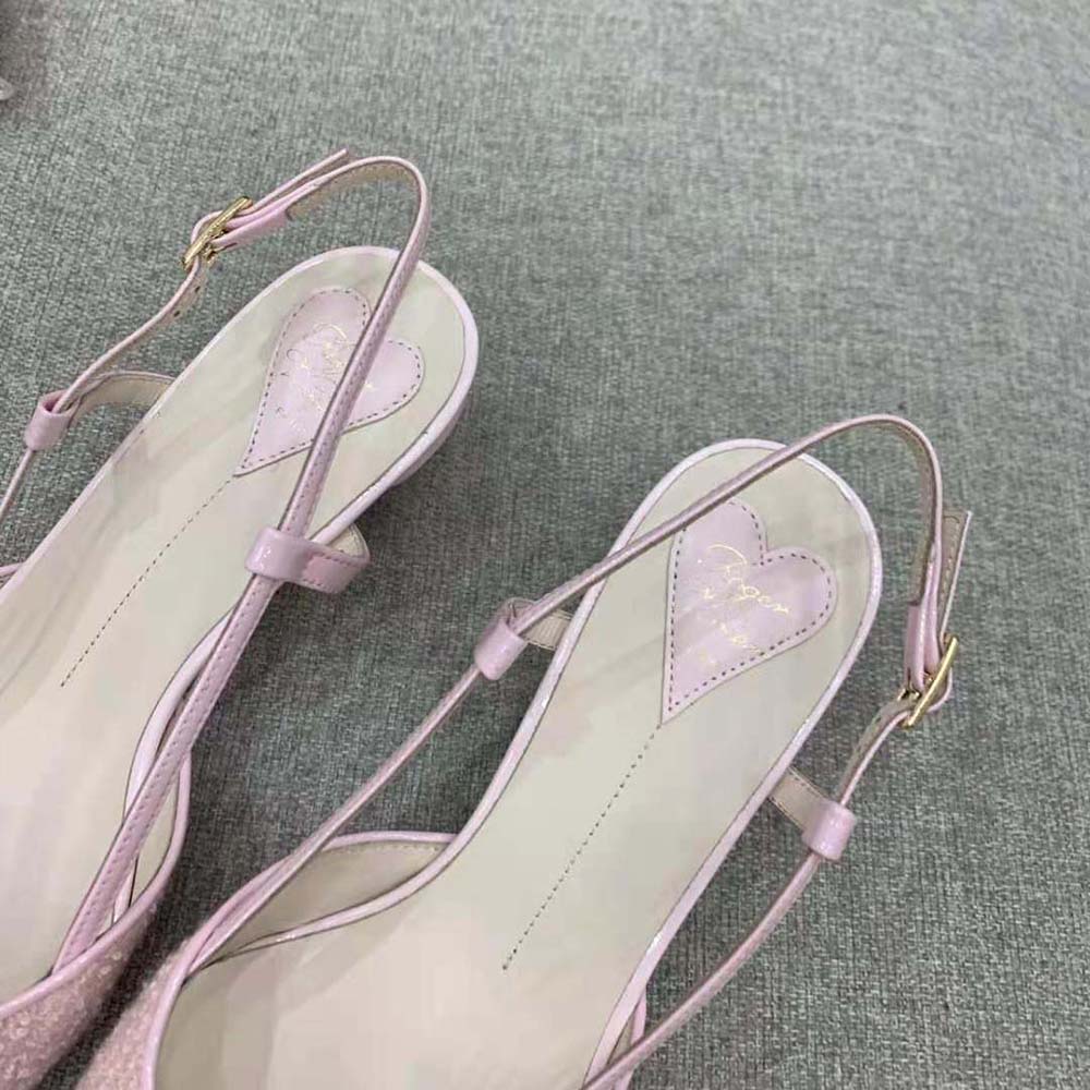 Roger Vivier Women Virgule Bow Slingback Pumps in Fabric-Pink - image 8