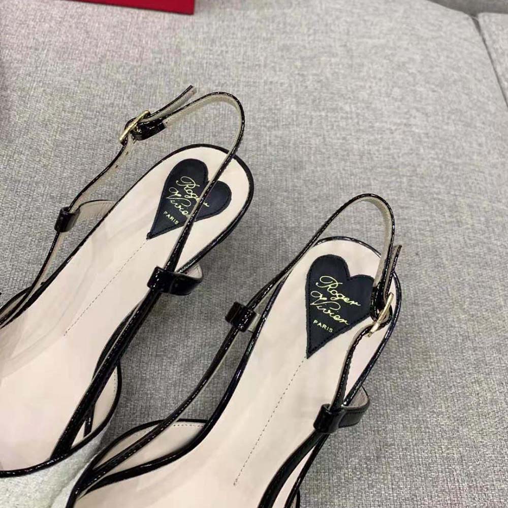 Roger Vivier Women Virgule Bow Slingback Pumps in Fabric-White - image 6