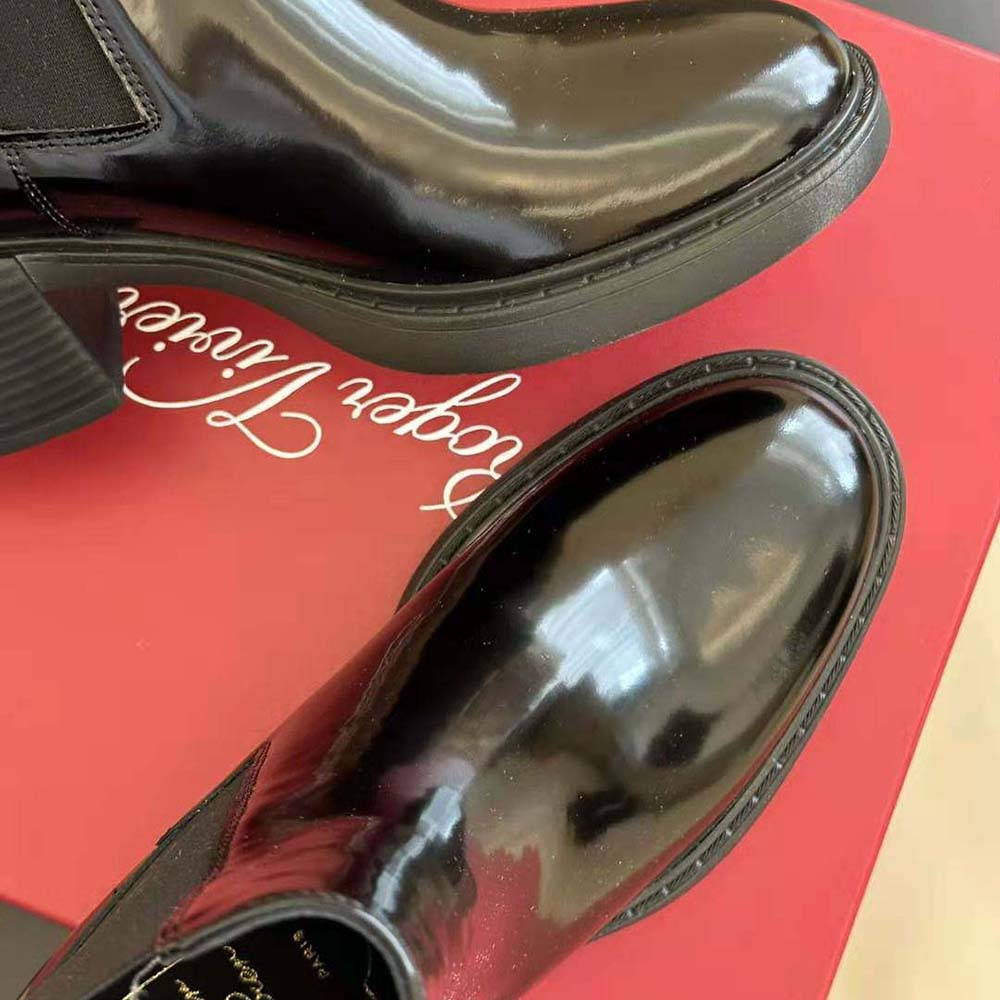 Roger Vivier Women Viv’ Rangers Strass Buckle Chelsea Ankle Boots in Patent Leather - image 10