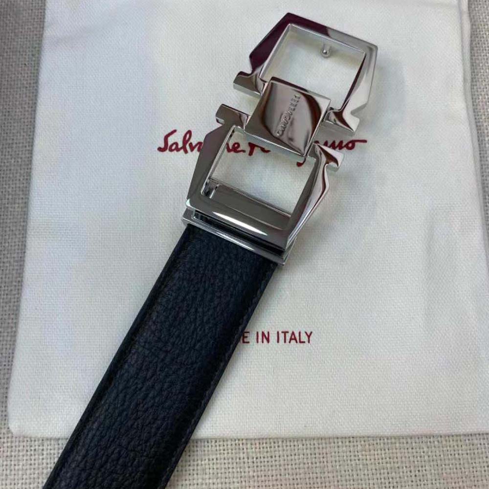 Salvatore Ferragamo Men Reversible and Adjustable Gancini Belt-Silver - image 6