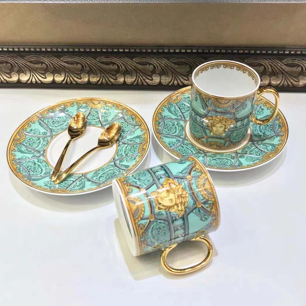 Versace Unisex Scala Del Palazzo Verde Mug-Blue - image 4