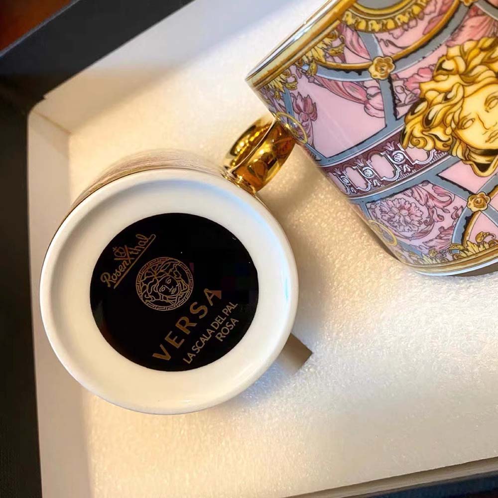 Versace Unisex Scala Del Palazzo Verde Mug-Pink - image 5
