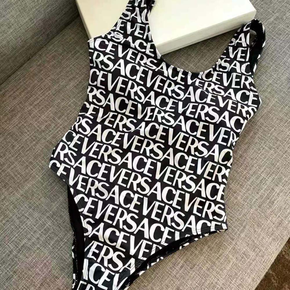 Versace Women Allover One-piece Swimsuit-Black - image 5