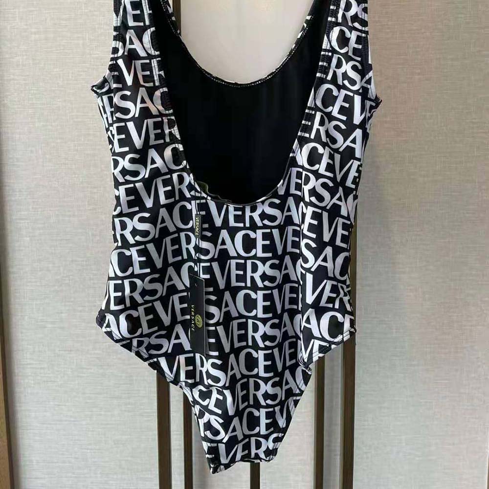 Versace Women Allover One-piece Swimsuit-Black - image 7