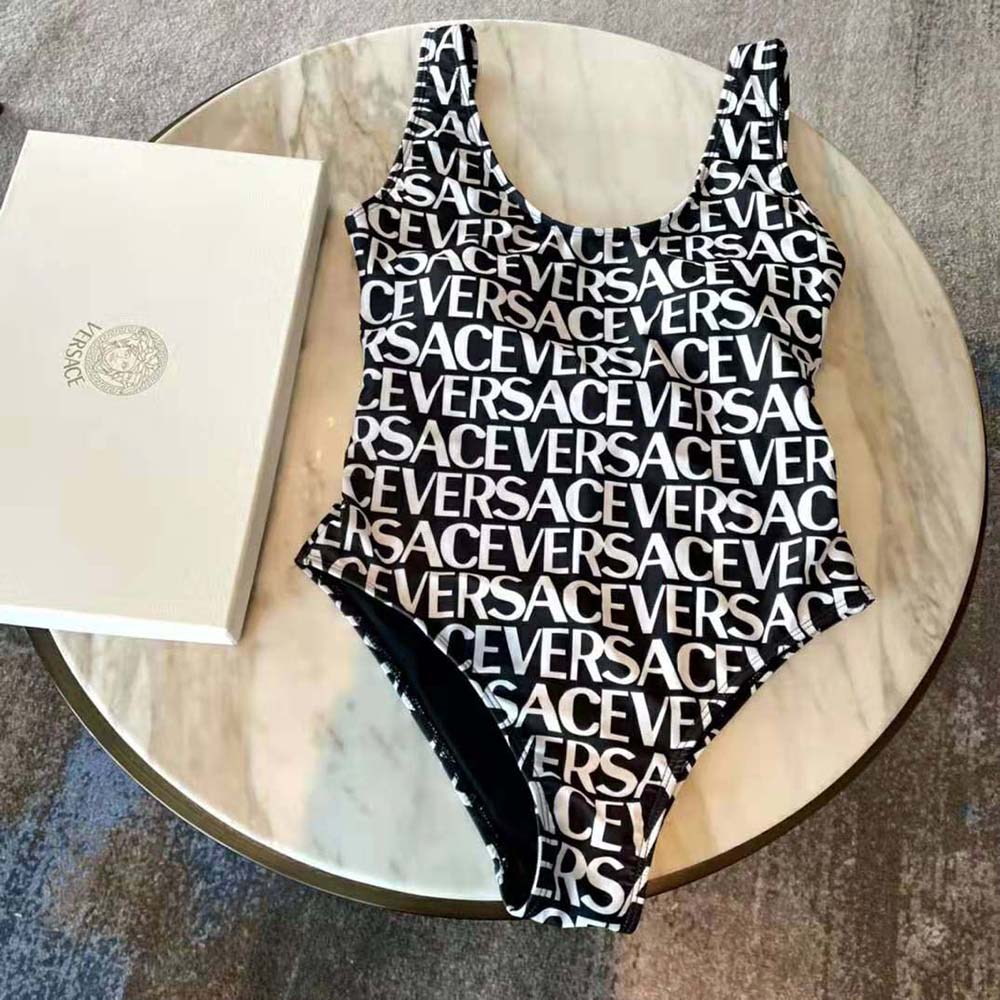 Versace Women Allover One-piece Swimsuit-Black - image 4