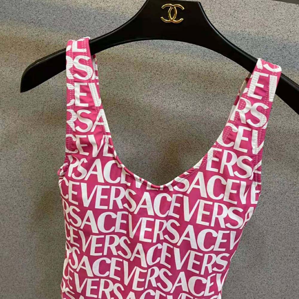 Versace Women Allover One-piece Swimsuit-Red - image 4
