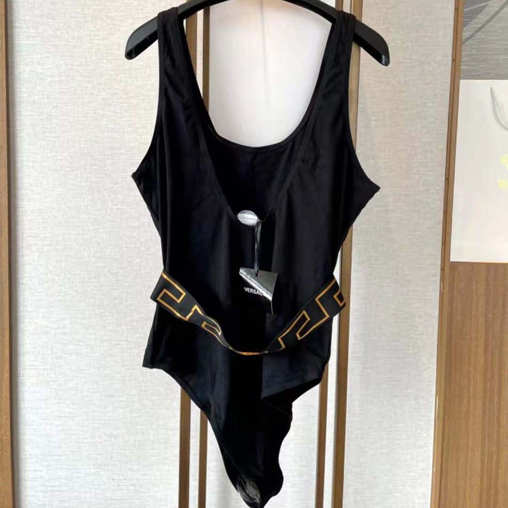 Versace Women Greca Border One-piece Swimsuit-Black - image 5