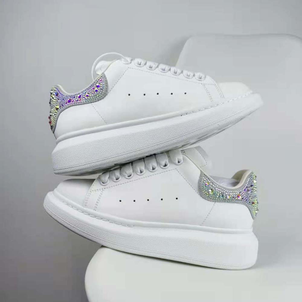 Top view showing lace-up closure on Alexander Mcqueen oversized sneaker