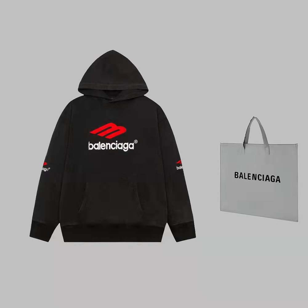 Close-up of signature 3B logo on Balenciaga Women 3B Sports Icon Hoodie