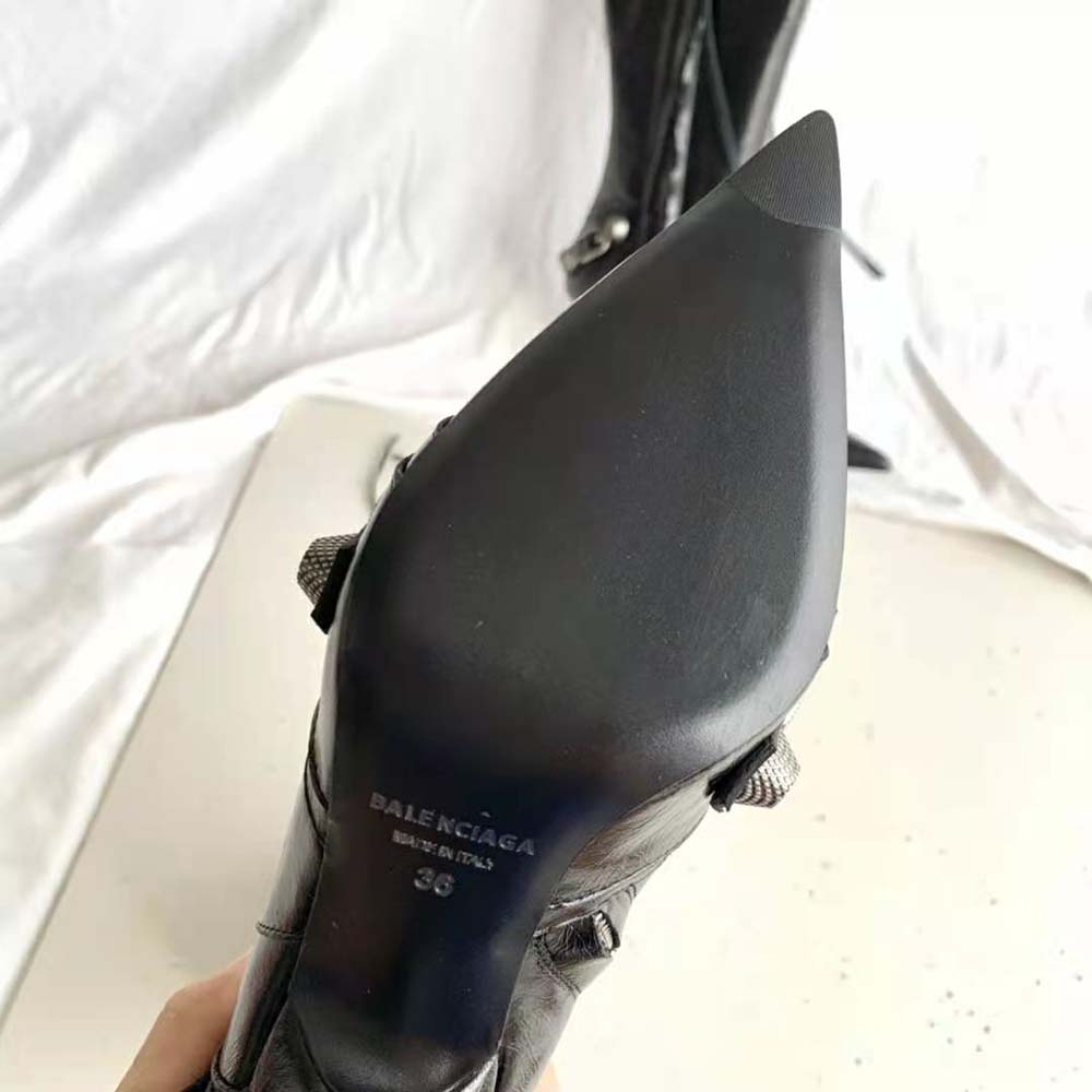 Balenciaga Women Cagole 90mm Boot in Black Arena Lambskin - image 10