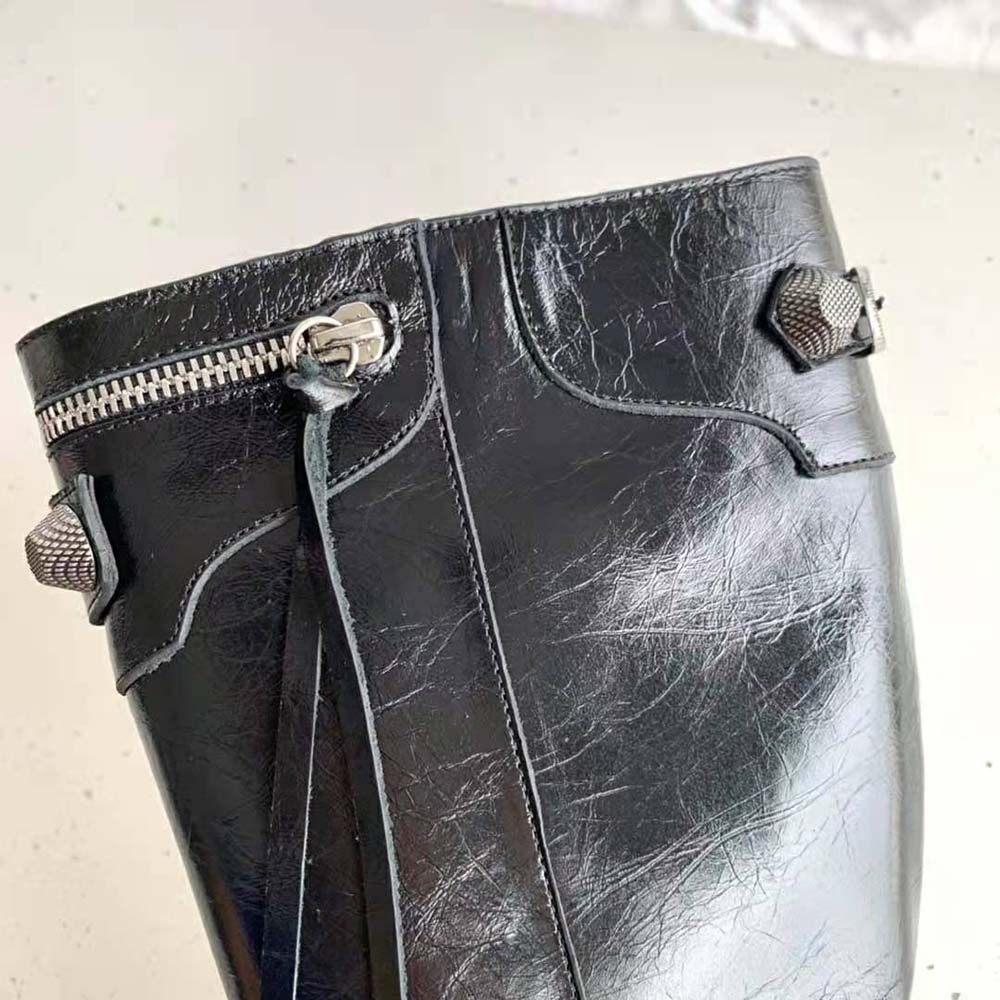 Balenciaga Women Cagole 90mm Boot in Black Arena Lambskin - image 7