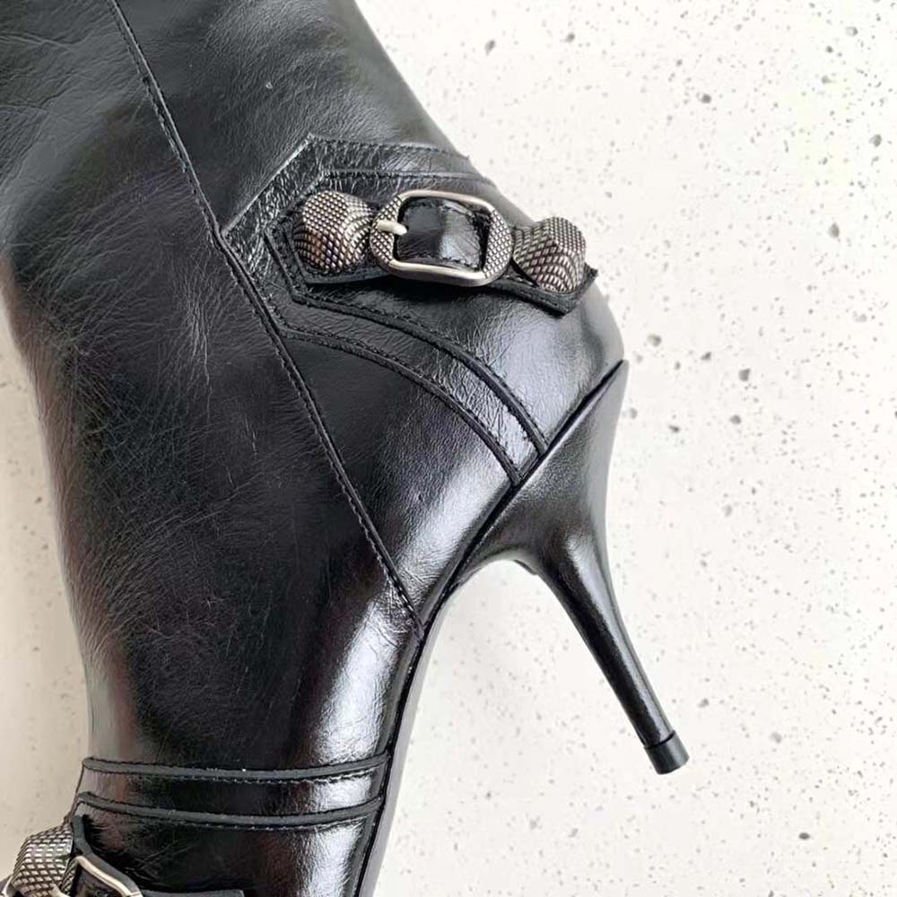 Balenciaga Women Cagole 90mm Boot in Black Arena Lambskin - image 8