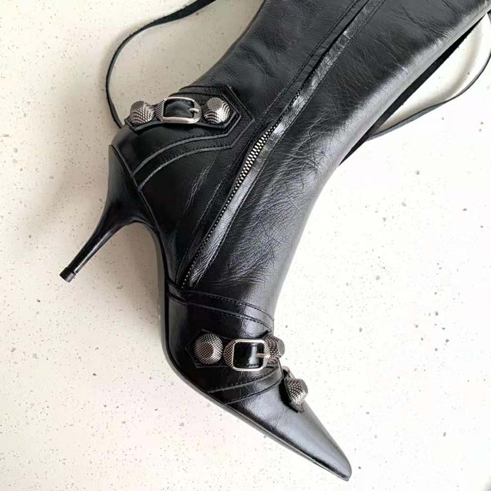 Balenciaga Women Cagole 90mm Boot in Black Arena Lambskin - image 9