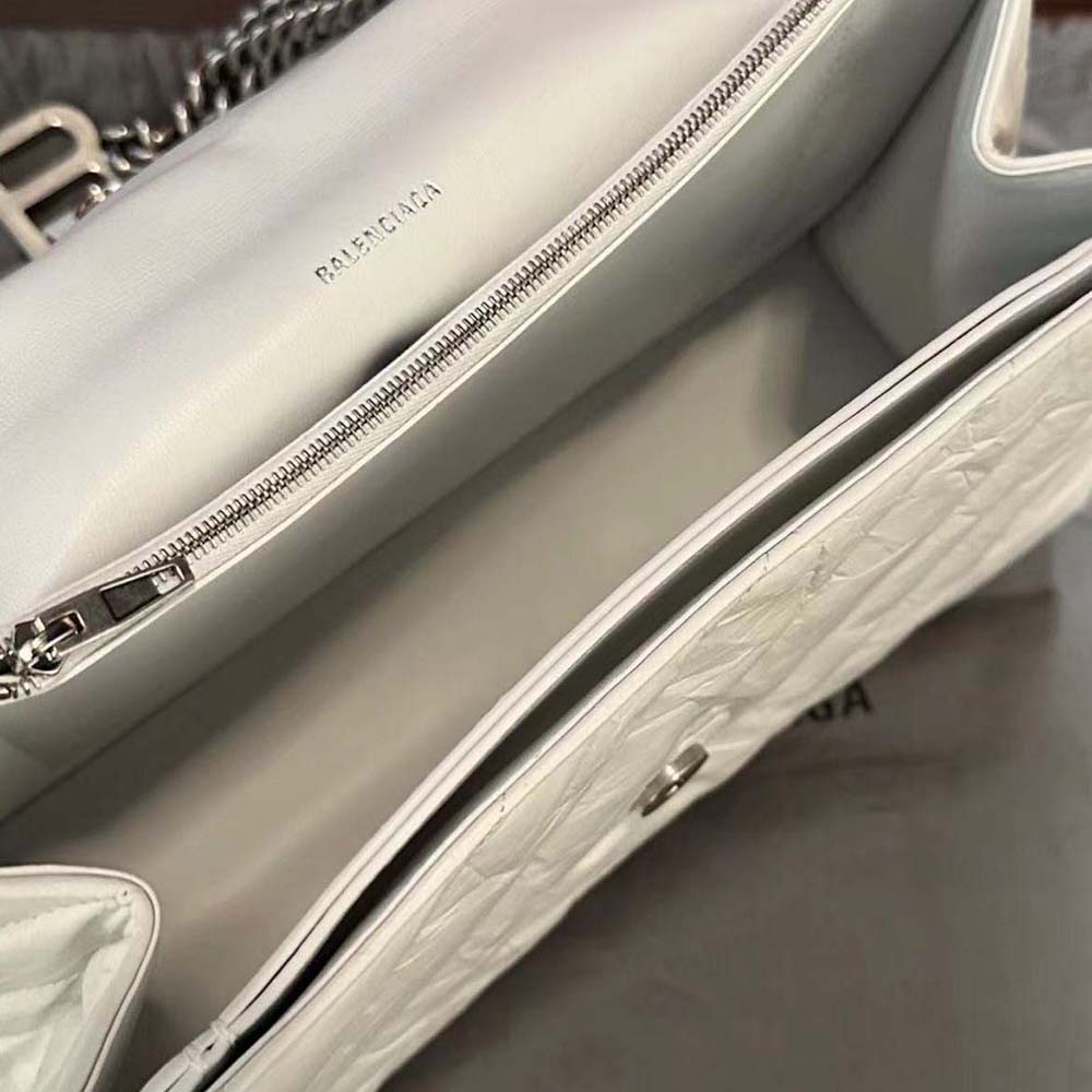 Balenciaga Women Crush Medium Chain Bag Quilted in White - image 5