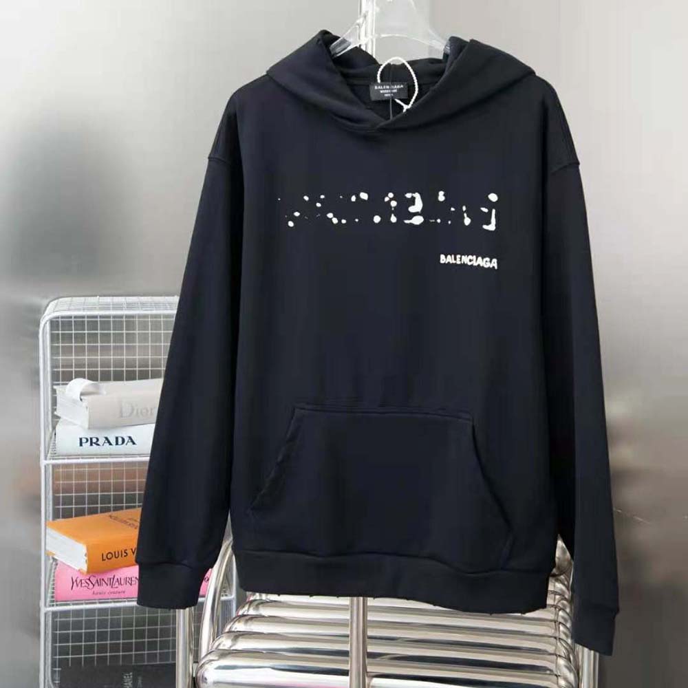 Close-up of hand-drawn logo on Balenciaga Men Hand-Drawn Balenciaga Hoodie