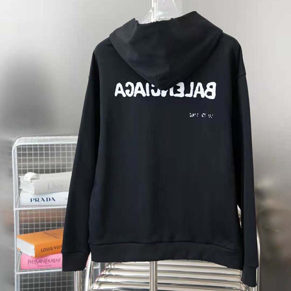 Side profile showing silhouette of Balenciaga Men Hand-Drawn Balenciaga Hoodie