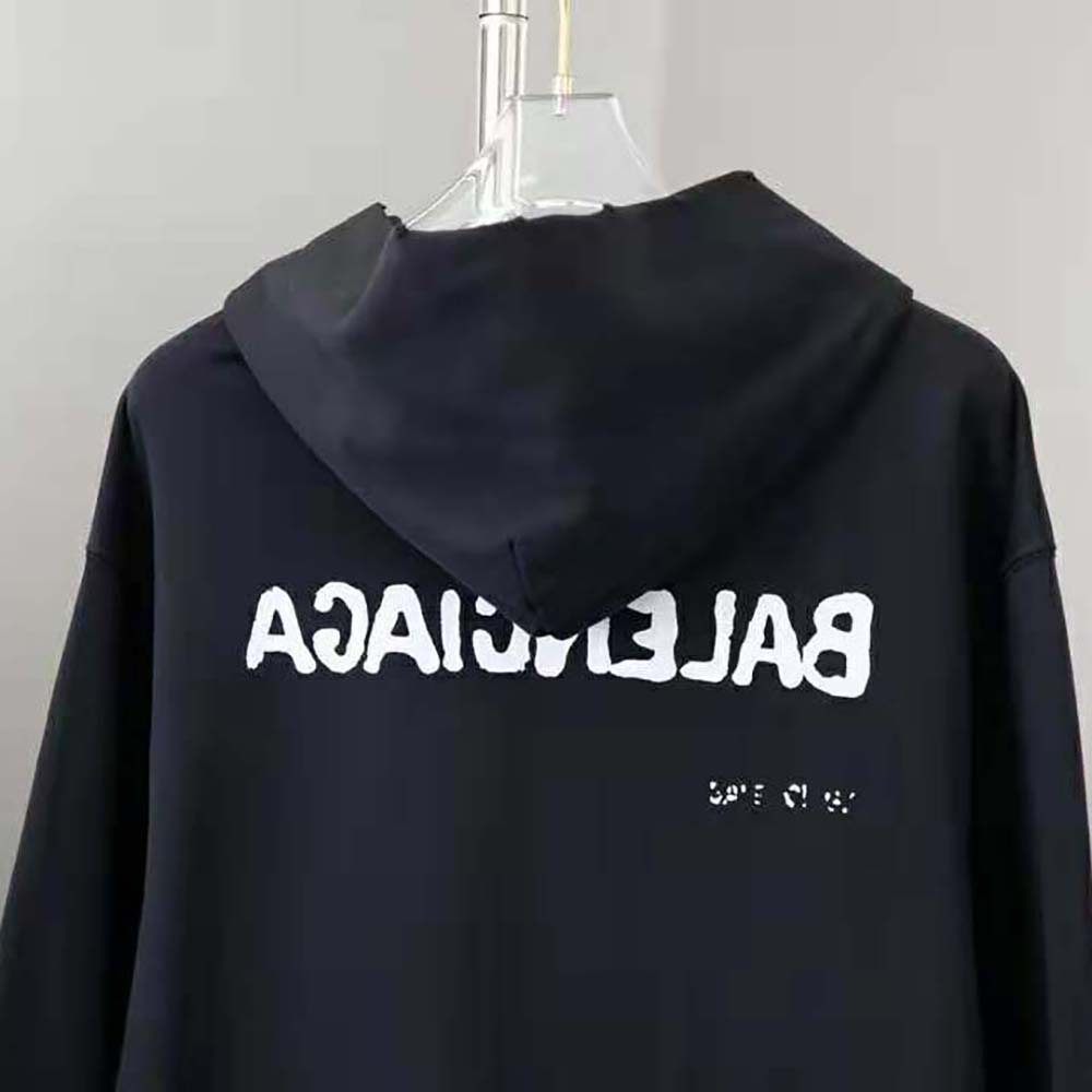 Balenciaga Men Hand-Drawn Balenciaga Hoodie Medium Fit in Black - image 5