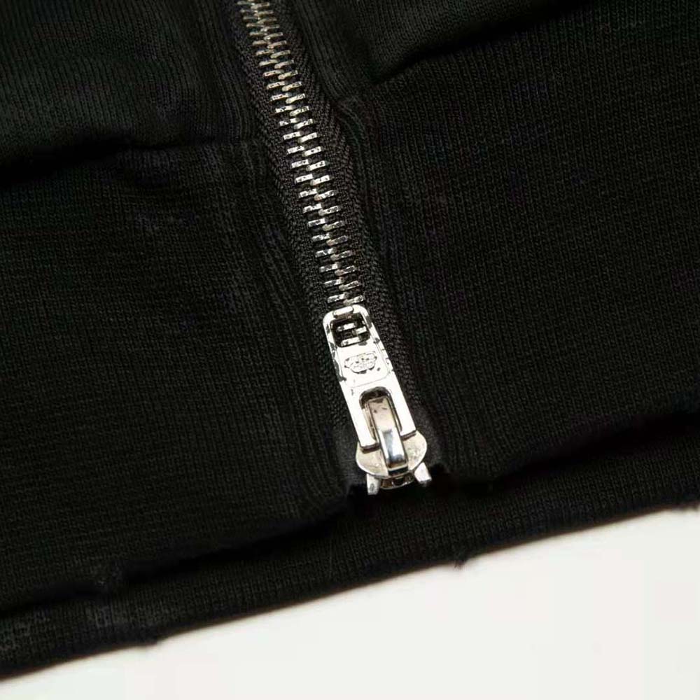 Balenciaga Women Heavy Metal Zip-Up Hoodie Small Fit in Black Curly Fleece - image 9