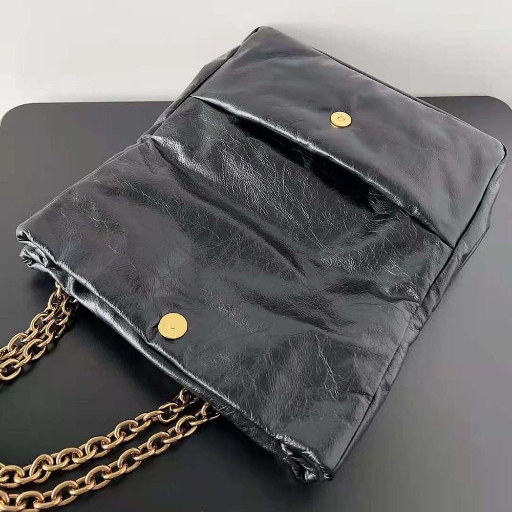 Balenciaga Women Monaco Large Chain Bag in Black Arena Calfskin - image 5