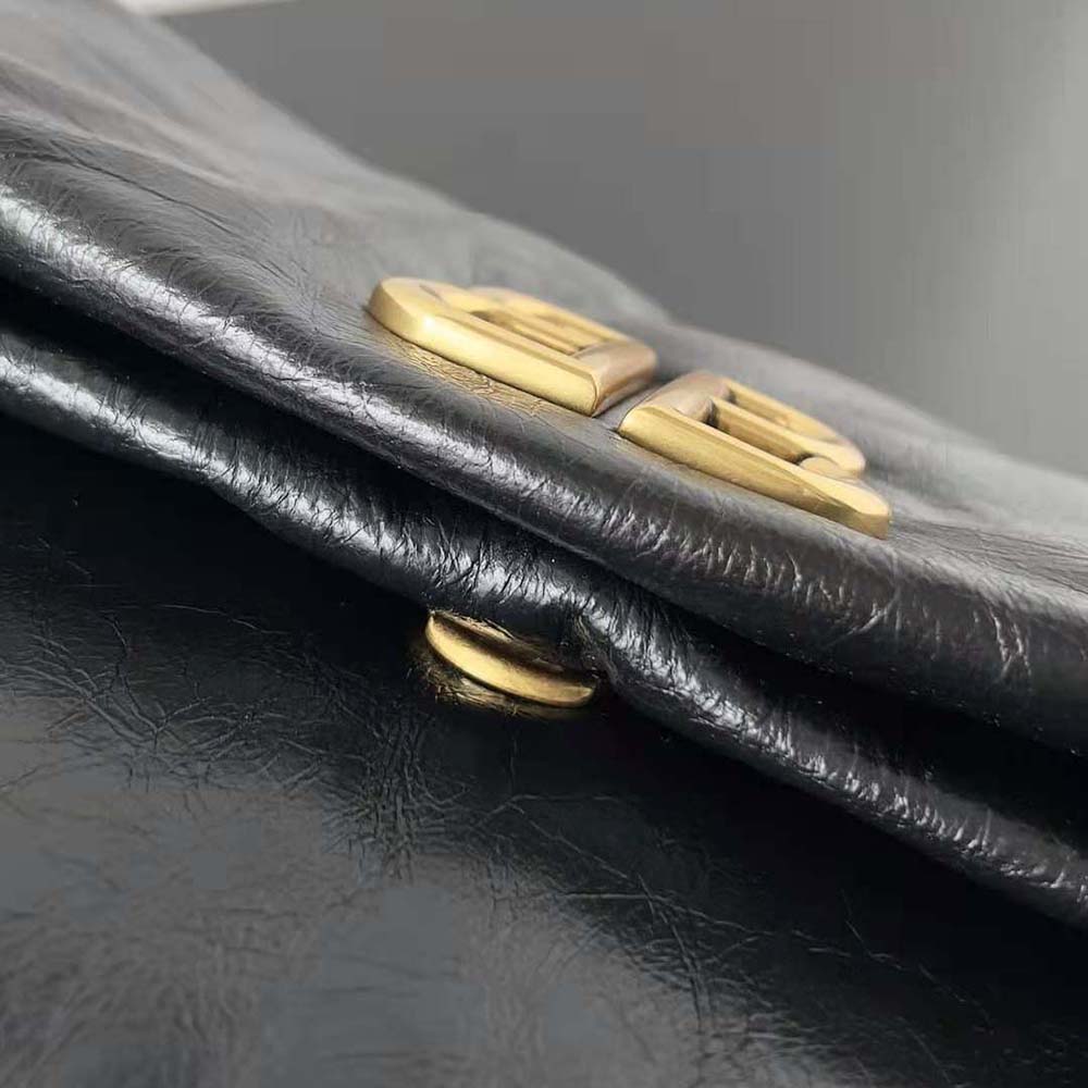 Balenciaga Women Monaco Large Chain Bag in Black Arena Calfskin - image 6