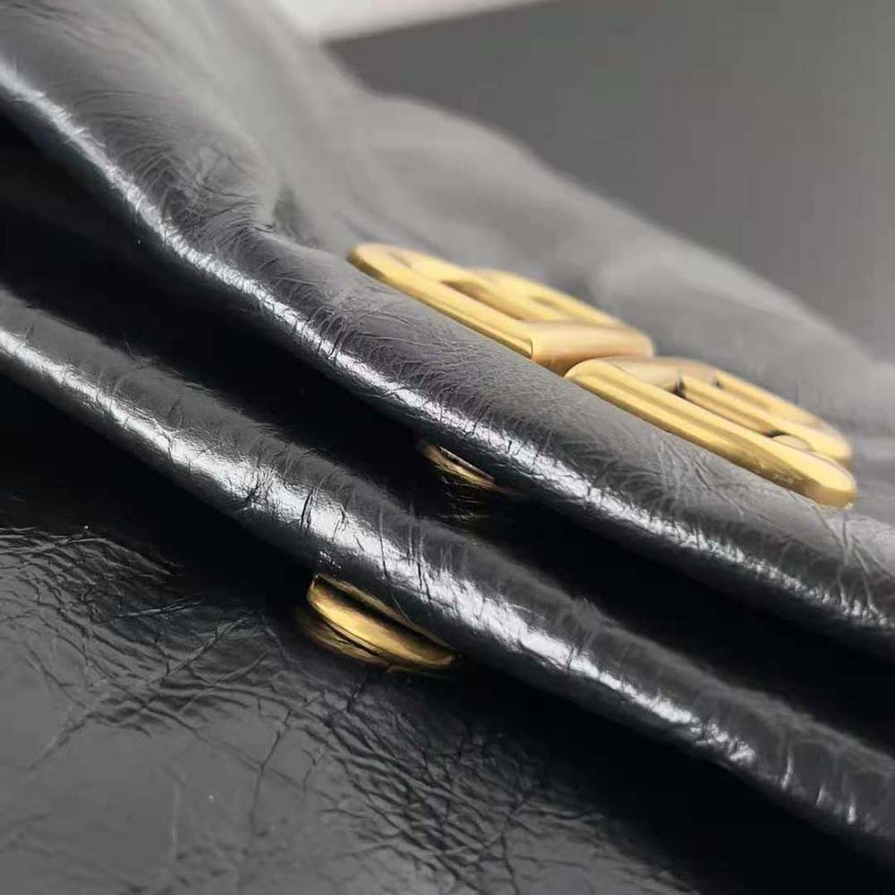 Balenciaga Women Monaco Medium Chain Bag in Black Arena Calfskin - image 7