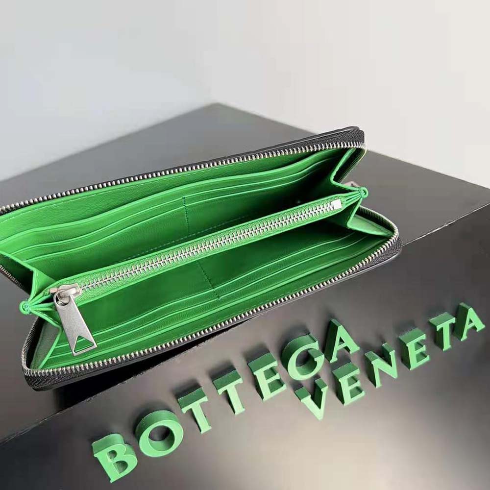 Bottega Veneta Men Intrecciato Zip Around Wallet-Black - image 5