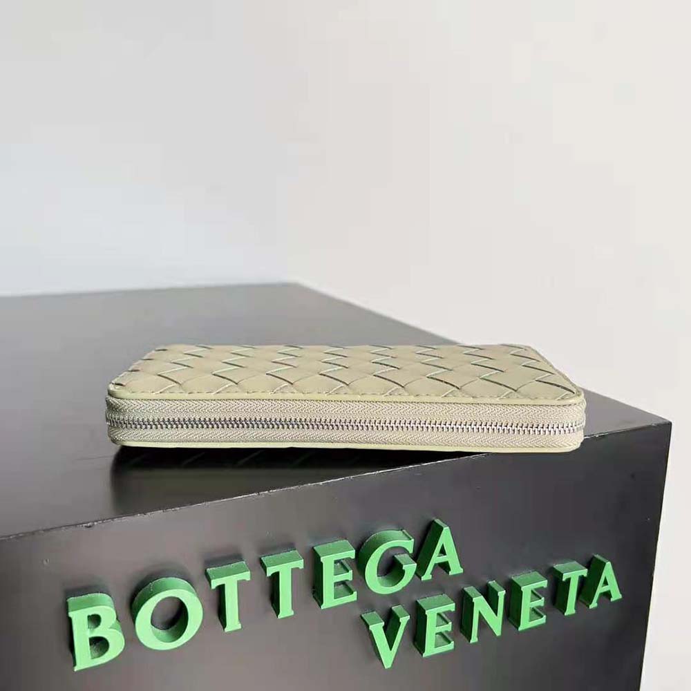 Bottega Veneta Men Intrecciato Zip Around Wallet-Yellow - image 4