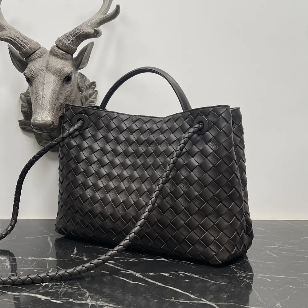 Bottega Veneta Women Medium Andiamo in Lambskin Leather-Chocolate Brown - image 4