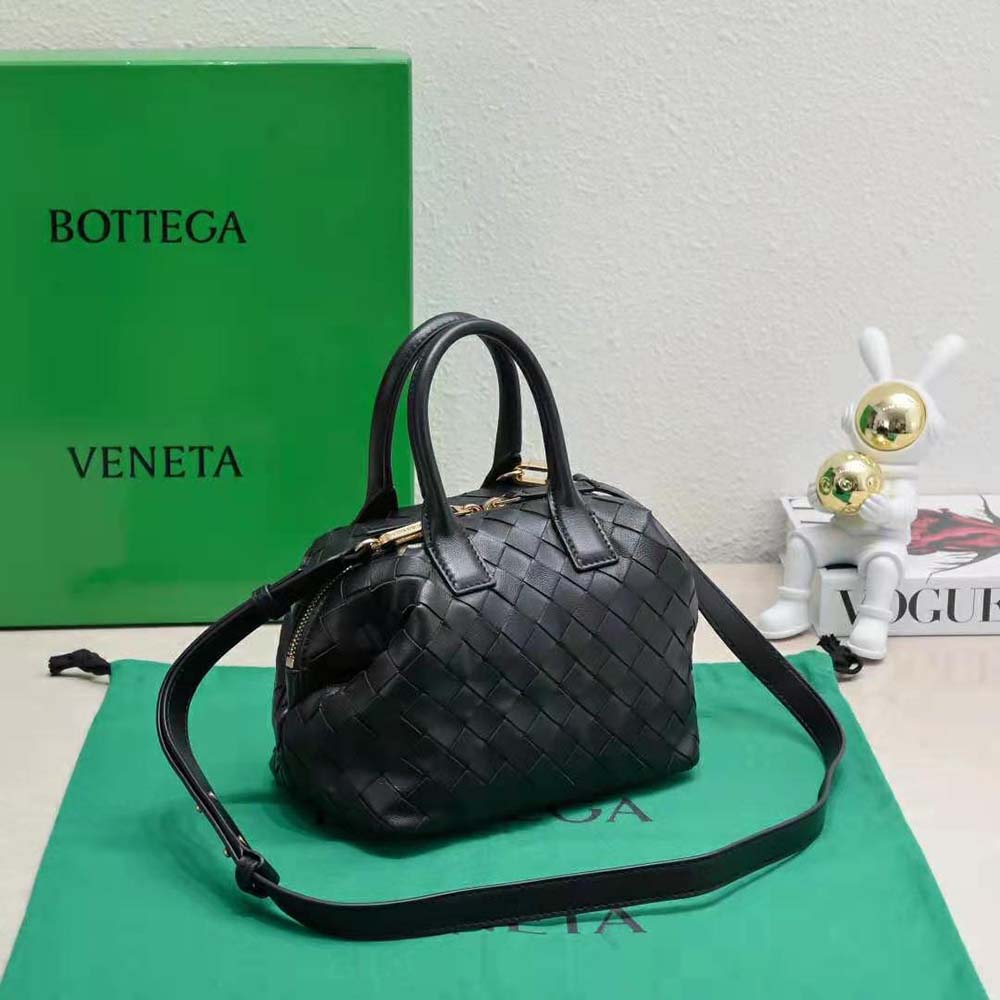 Bottega Veneta Women Mini Bauletto in Intrecciato Nappa Leather-Black - image 4