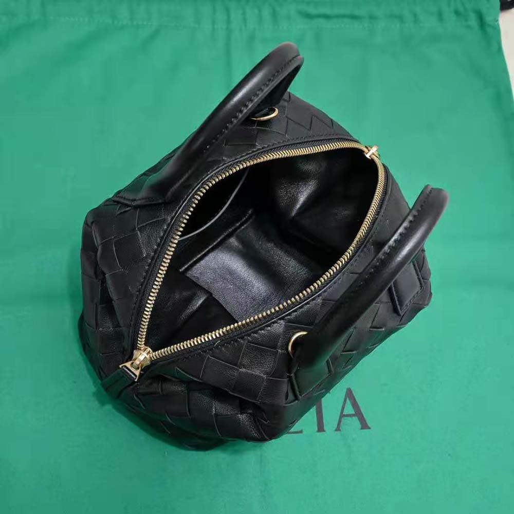 Bottega Veneta Women Mini Bauletto in Intrecciato Nappa Leather-Black - image 6