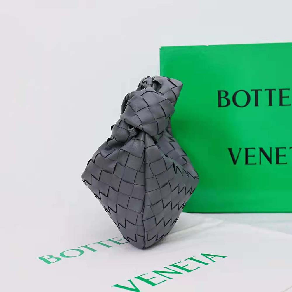 Bottega Veneta Women Mini Jodie in Lambskin Leather-Gray - image 4