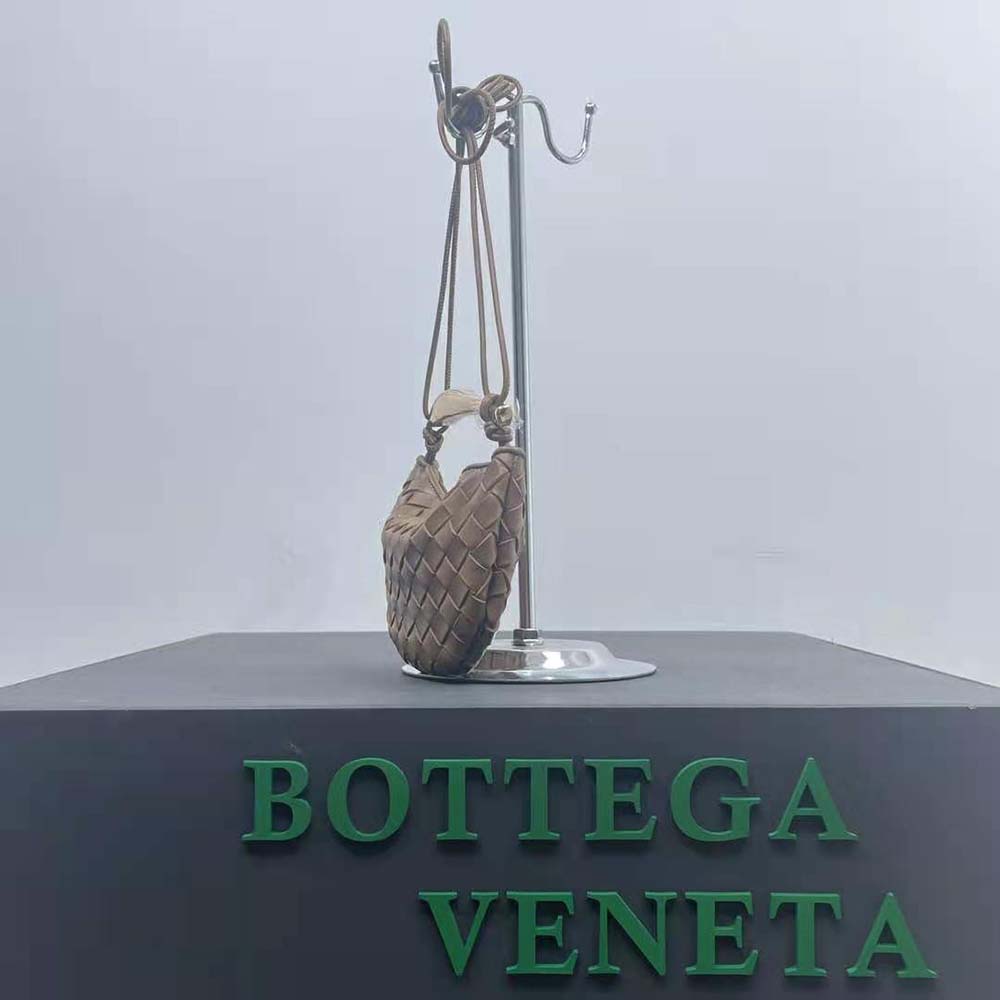 Bottega Veneta Women Mini Sardine in Supple Lambskin Leather-Brown - image 4