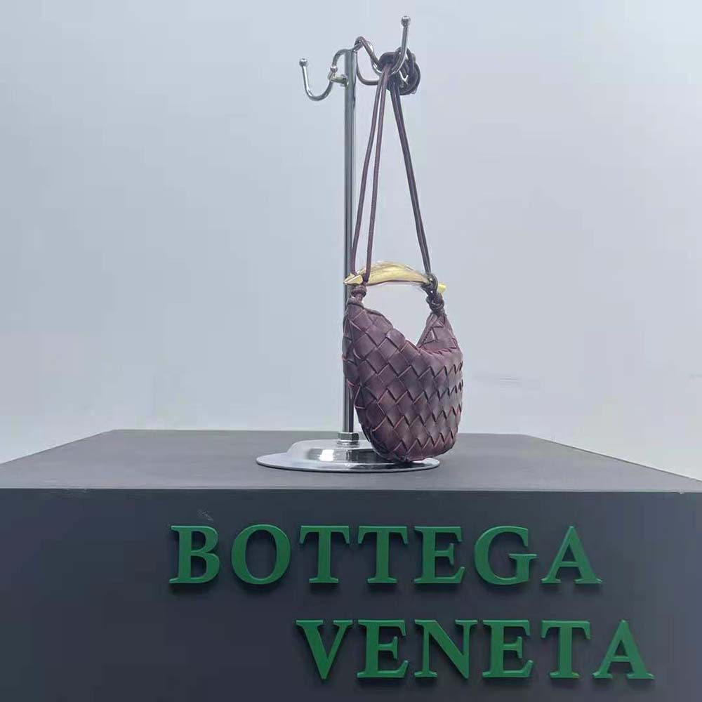 Side angle showing compact silhouette of Bottega Veneta Women Mini Sardine