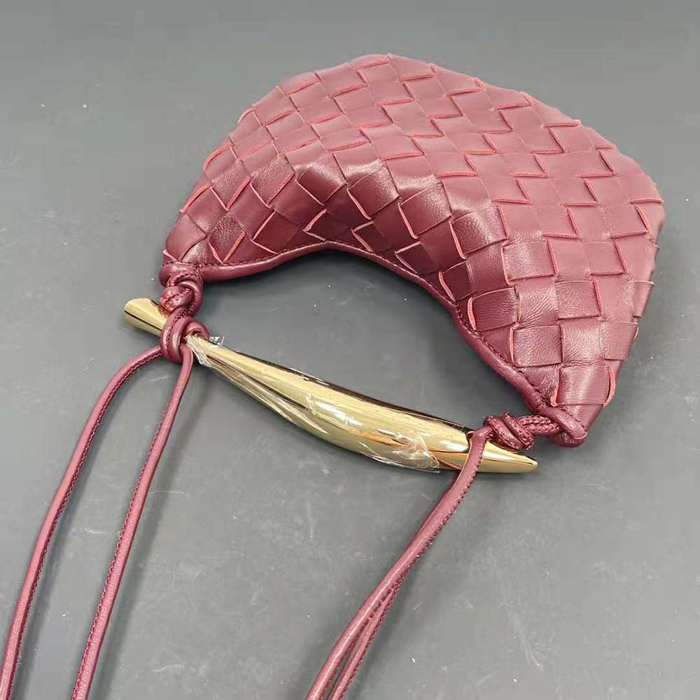 Bottega Veneta Women Mini Sardine in Supple Lambskin Leather-Maroon - image 5