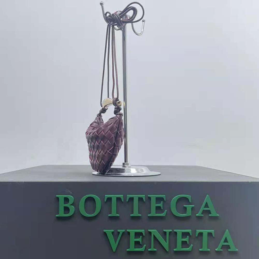 Bottega Veneta Women Mini Sardine in Supple Lambskin Leather-Maroon - image 4