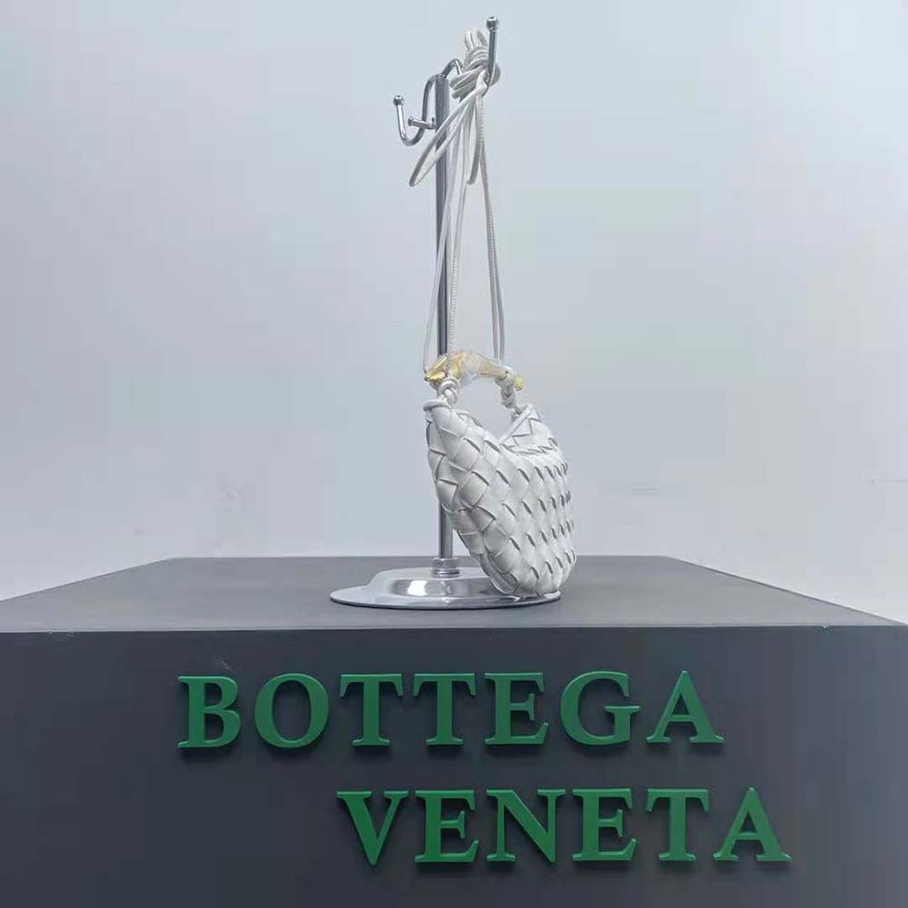 Bottega Veneta Women Mini Sardine in Supple Lambskin Leather-White - image 4